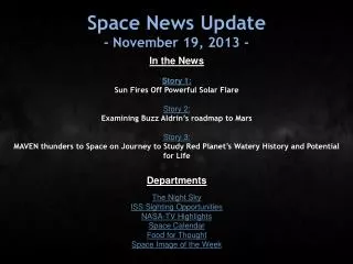 Space News Update - November 19, 2013 -