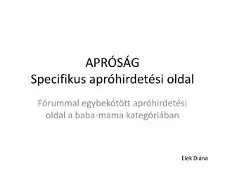apr s g specifikus apr hirdet si oldal