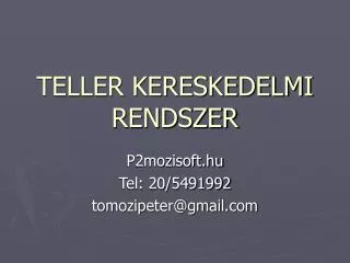 teller kereskedelmi rendszer