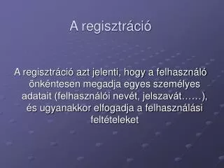 a regisztr ci