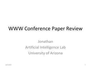 WWW Conference Paper Review