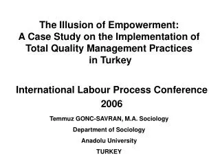 International Labour Process Conference 2006