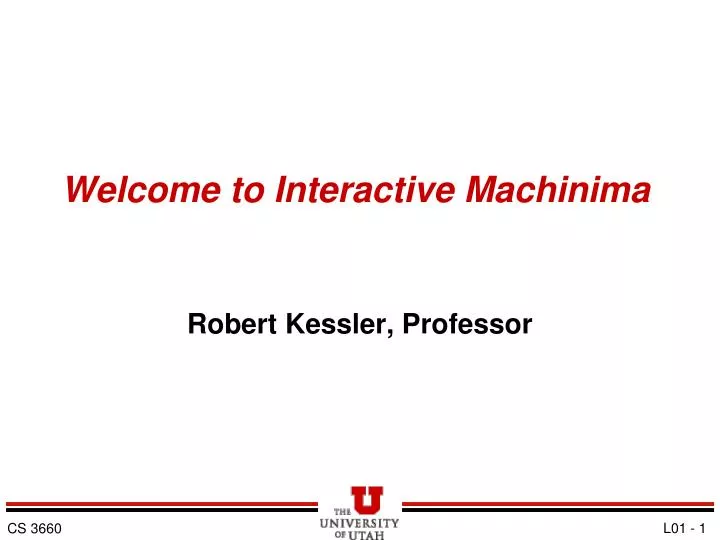 welcome to interactive machinima