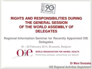 Rights and Responsibilities during the general session of the World Assembly of Delegates