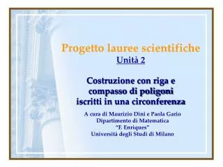 progetto lauree scientifiche