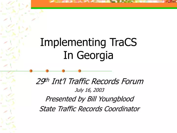 implementing tracs in georgia