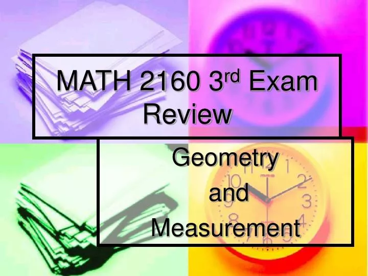 math 2160 3 rd exam review