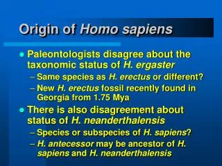 Origin of Homo sapiens