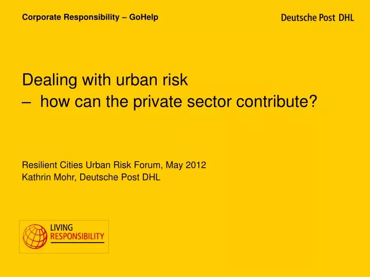 dealing with urban risk how can the private sector contribute