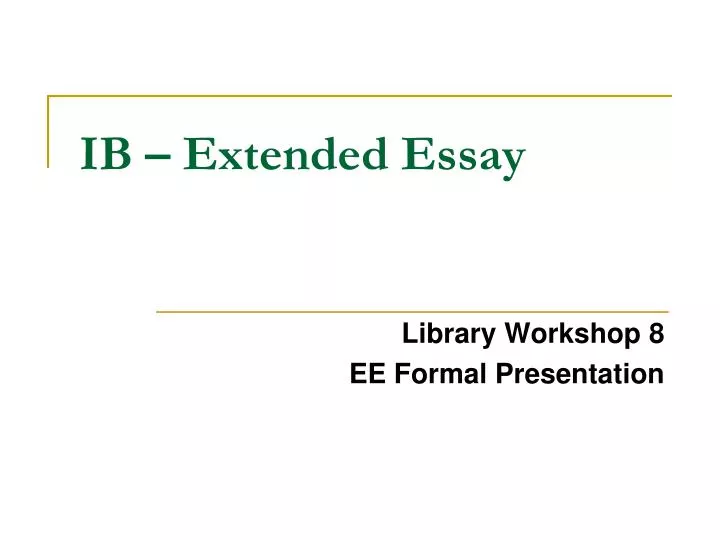 ib extended essay