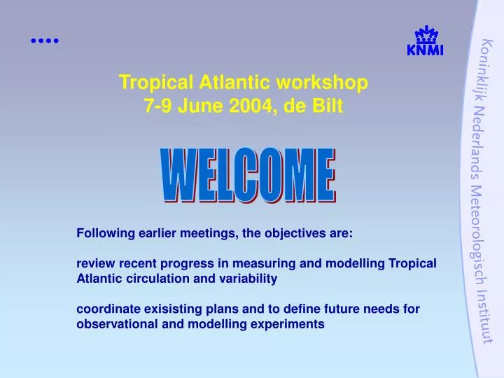 tropical atlantic workshop 7 9 june 2004 de bilt