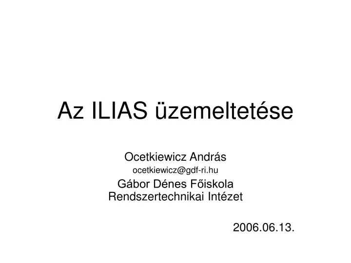 az ilias zemeltet se