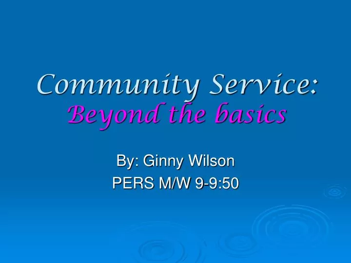 community service beyond the basics