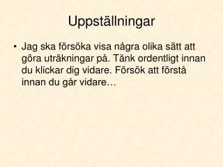 uppst llningar