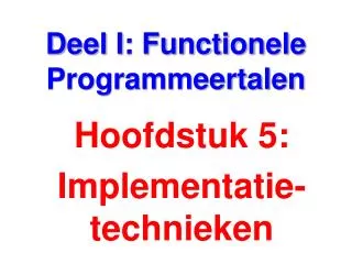 deel i functionele programmeertalen