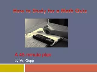 A 45-minute plan by Mr. Gopp