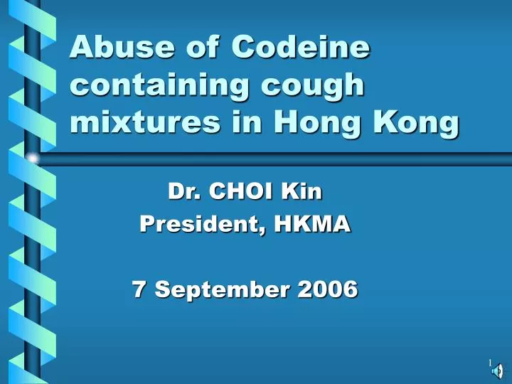abuse of codeine containing cough mixtures in hong kong