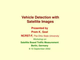 Vehicle Detection with Satellite Images