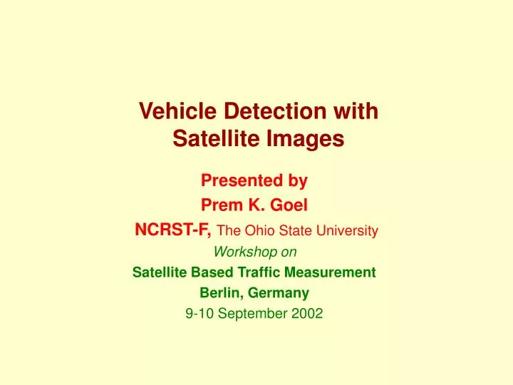 vehicle detection with satellite images