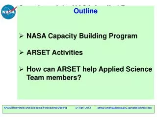 Overview of the NASA Applied Remote Sensing Training (ARSET) Program