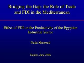 Bridging the Gap: the Role of Trade and FDI in the Mediterranean