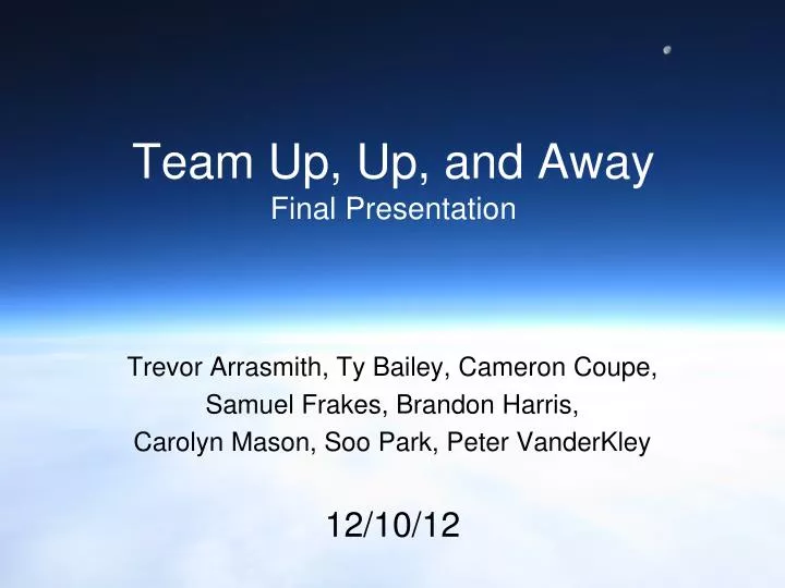 team up up and away final presentation