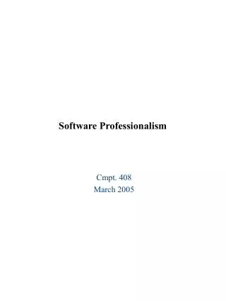 Software Professionalism