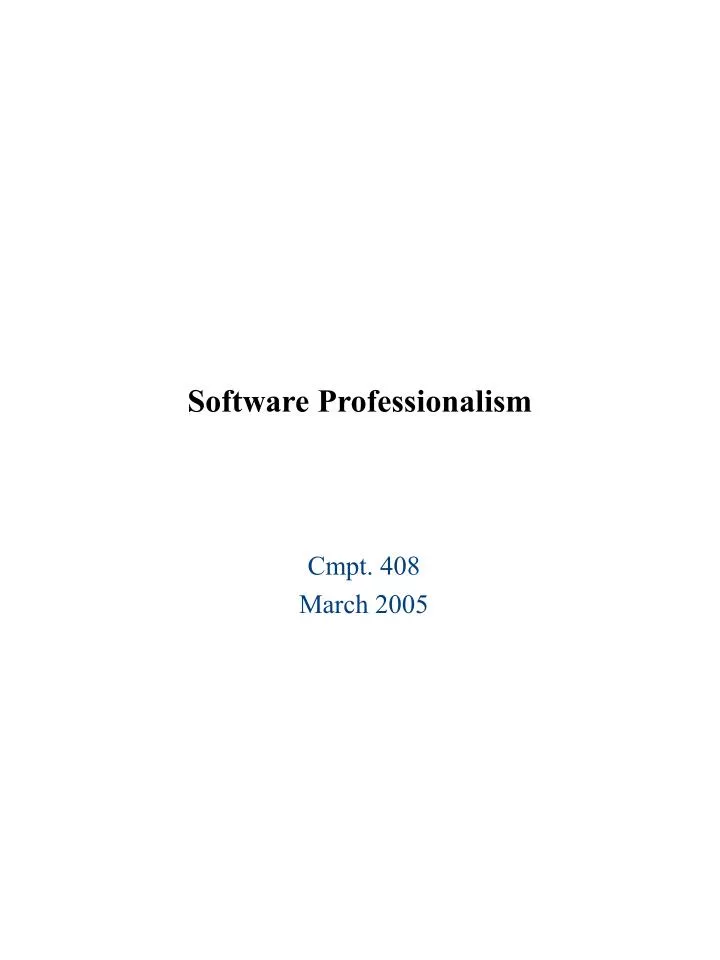 software professionalism