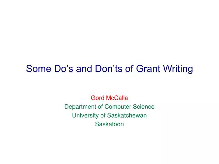 some do s and don ts of grant writing