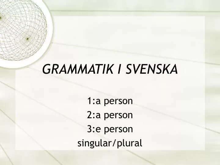 grammatik i svenska