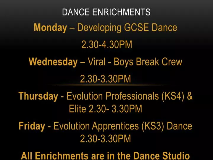 dance enrichments