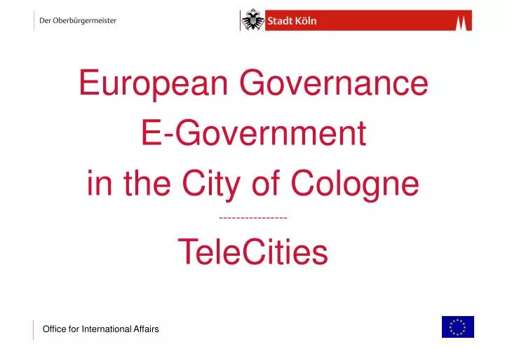 european governance e government in the city of cologne telecities