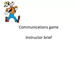 Communications game Instructor brief