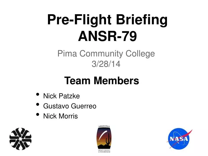 pre flight briefing ansr 79