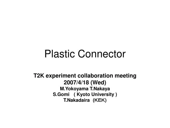 plastic connector