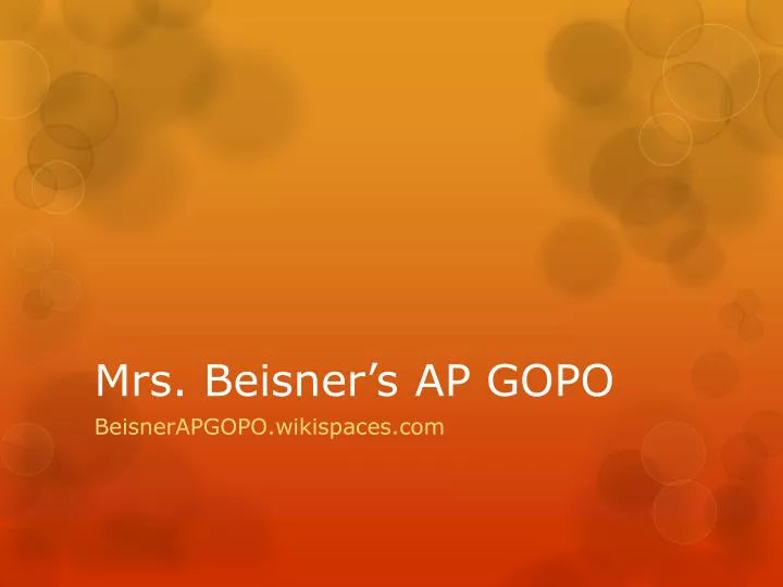 mrs beisner s ap gopo