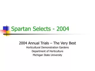 Spartan Selects - 2004