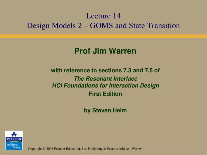 lecture 14 design models 2 goms and state transition
