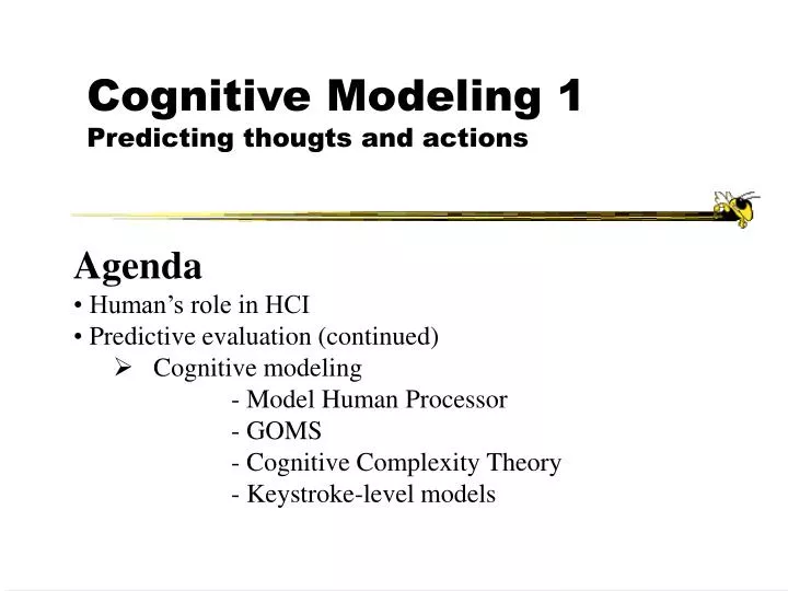 cognitive modeling 1 predicting thougts and actions