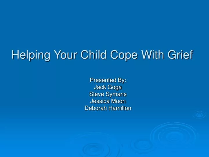 helping your child cope with grief