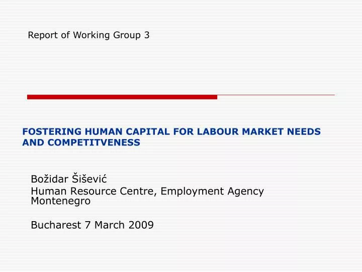 bo idar i evi human resource centre employment agency montenegro bucharest 7 march 2009