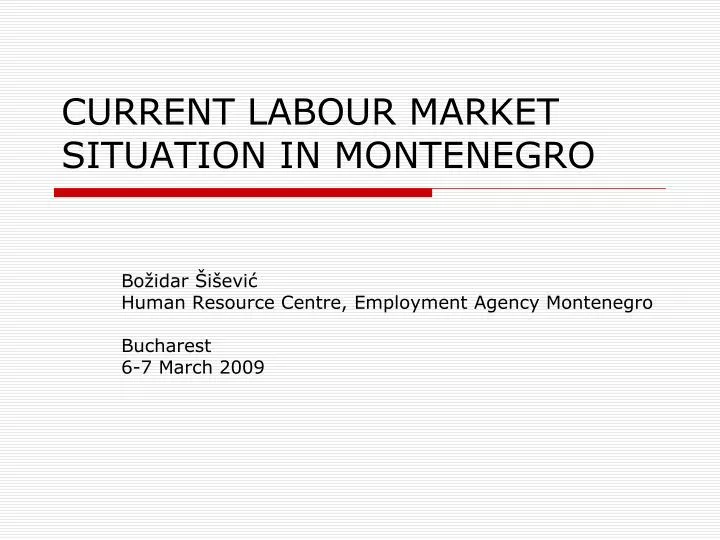 current labour market situation in montenegro