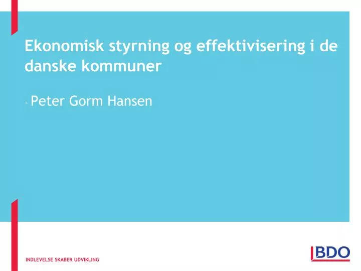 ekonomisk styrning og effektivisering i de danske kommuner
