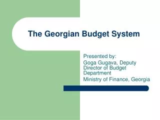 The Georgian Budget System