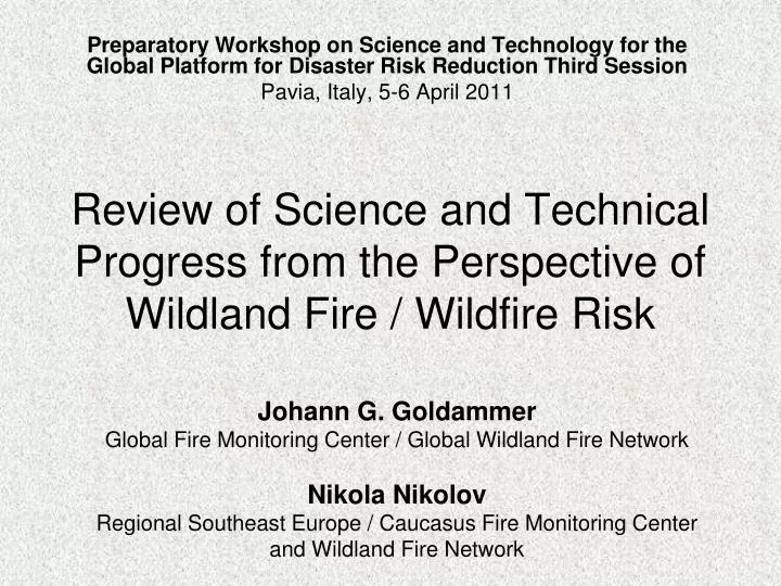 review of science and technical progress from the perspective of wildland fire wildfire risk