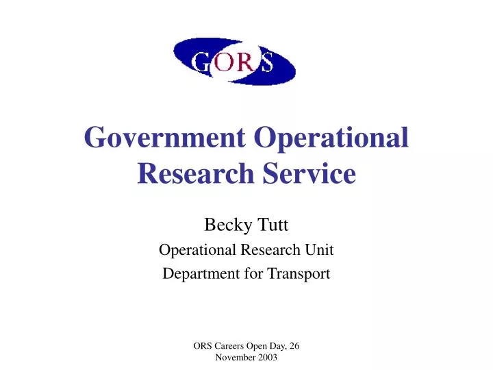 government operational research service