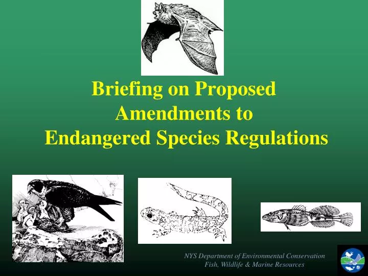 briefing on proposed amendments to endangered species regulations