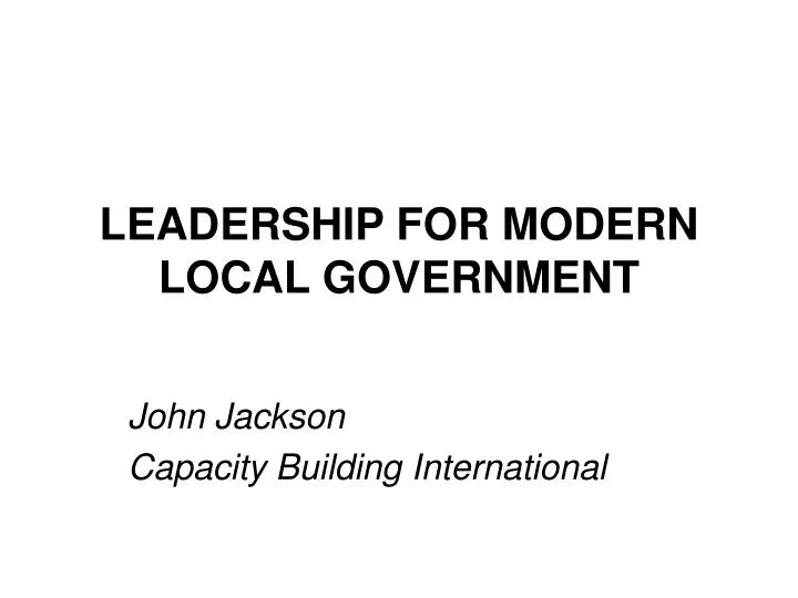 leadership for modern local government
