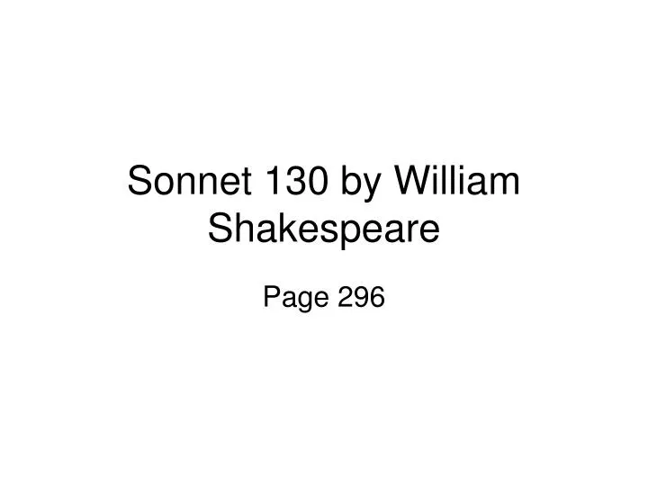 sonnet 130 by william shakespeare