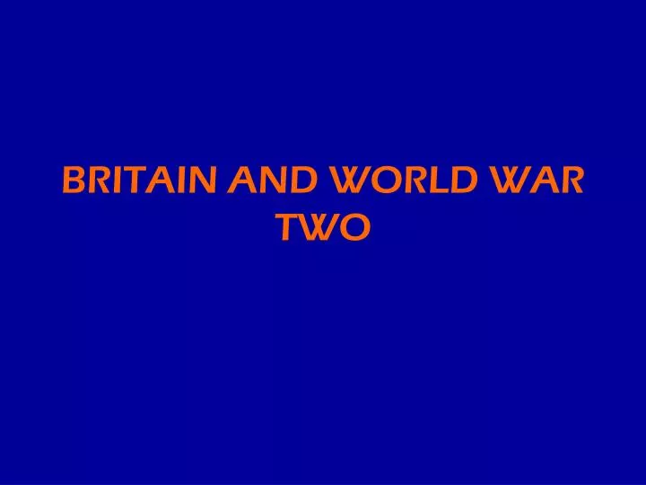 britain and world war two